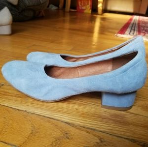 Jeffrey Campbell Blue Suede Bitsie Block Heel